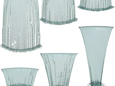 6 Arched Waterfall Fountain Collection 3D model