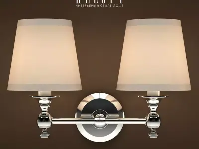 Double Lamp Bracket Polished Chrome 3D model