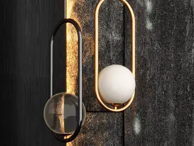 Modern small glass ceiling light Low-poly 3D model