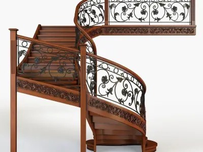 Stairs wrought iron staircase 3D model