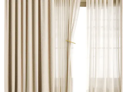 Roman and Cotton Curtain  Low-poly 3D model