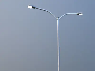 Low poly Streetlight Model street lamp with two lights Low-poly 3D model