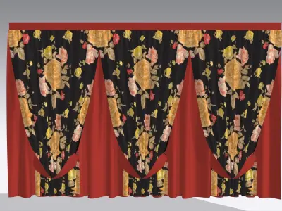 Curtain Low-poly 3D model
