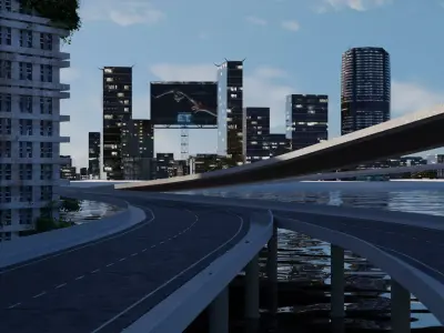 3d Cyberpunk scifi City Recife Environment  3D model