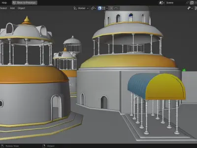 Low Poly Dragonball - Kami Lookout and Kame House Pack Low-poly 3D model