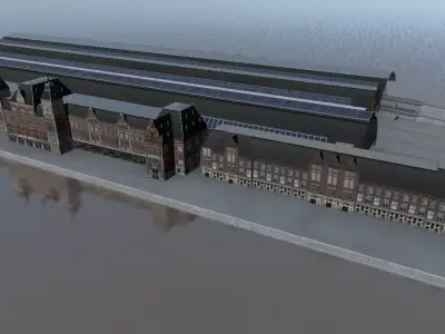 Amsterdam Cetraal station low-poly 3d model 3D model