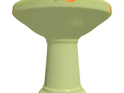 Vintage Green Pedestal Sink Low-poly 3D model