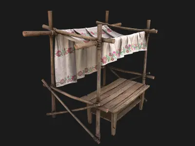 Market Stalls Ornament Tent  Low-poly 3D model