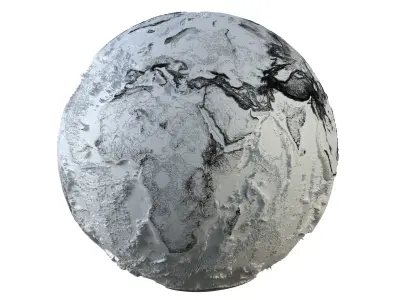 Earth Contours Map Globe  Low-poly 3D model