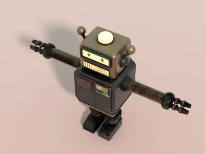 Electro-5X 3D Robotic Character Sci-Fi Futuristic Low-poly 3D model