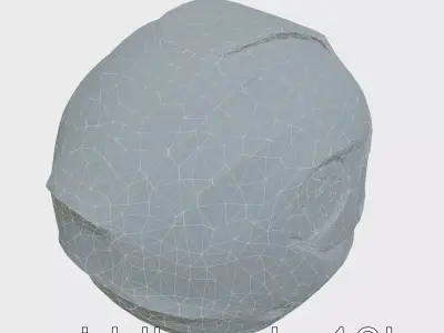 Pulse Streamlined Helmet with Detachable Parts Low-poly 3D model