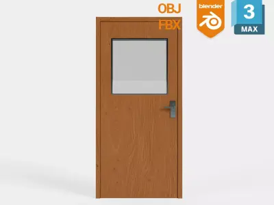 Modern Wood Door Free 3D model buy