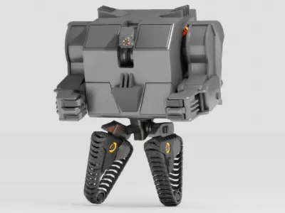sci-fi combat robot  rigged - animated character 3D model