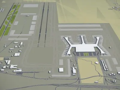 Istanbul Airport Low-poly 3D model