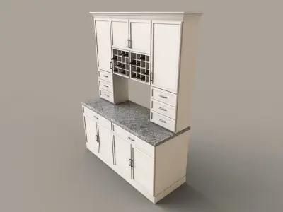 Modern Cabinet Hutch Free low-poly 3D model