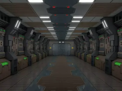 Sci Fi Corridor  3D model 31
