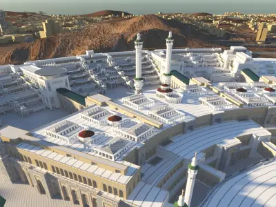 Mecca   royal tower mosque 3D model