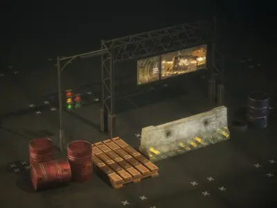 City street props Free low-poly 3D model