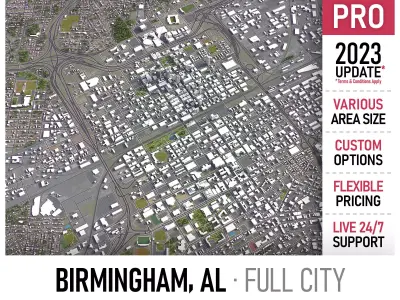 Birmingham Low-poly 3D model get