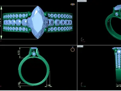 marquise fancy ring 3D print model