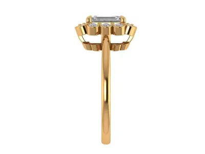 Radiant Solitaire Ring 3D print model purchase