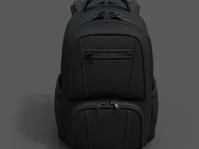 Backpack Camping Generic military Black baggage  Low-poly 3D model