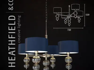  Heathfield  ALETTE CHANDELIER NICKEL OPAL JADE 3D model