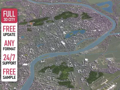 Nakhon Sawan - 3D City Model Low-poly 3D model