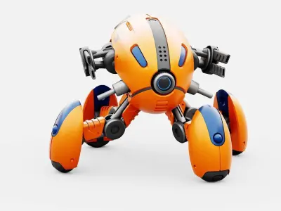 BATTLE DROID X-500 RIGGED 3D model
