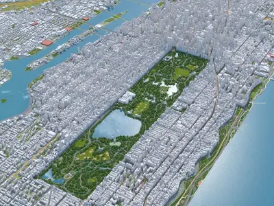 Central Park - Manhattan - New York  Low-poly 3D model