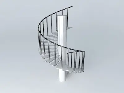 spiral staircase with handrails Free 3D model