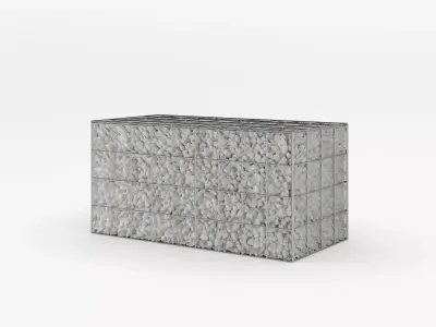 Exterior Gabion - 3D Model of Metal Structure with Stones 3D model