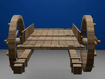 Rustic Wooden Cart 3D Asset Free 3D model