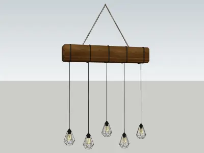 Industrial Lamp Hanging Edisson Indoor Low-poly 3D model