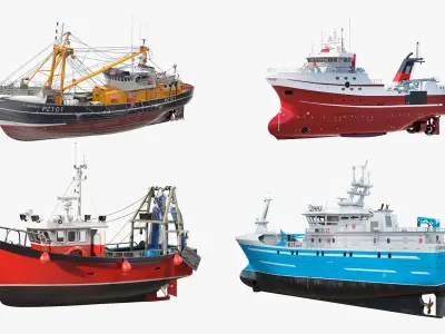  Trawler Fishing Vessels Collection 3 