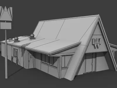 Whataburger Restaurant Building Low-poly 3D model