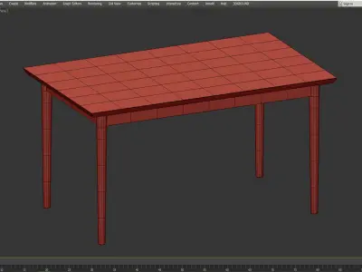 Dion Oak Veneer Parquet Dining Table Low-poly 3D model