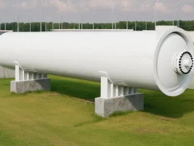 High Pressure Hydrogen Tank H2 Low-poly 3D model