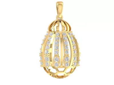Elegant Cage Style Diamond Pendant for Women  1284 3D print model
