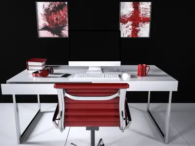 Office Desk - Interior Office Furniture 05 3D model