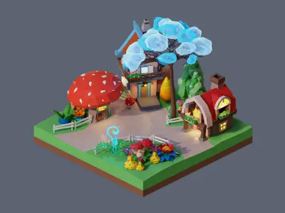 land 8A Low-poly 3D model