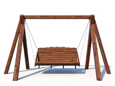 Wooden swing 3D model buy