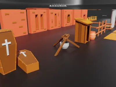 Medieval Game Pieces Low-poly 3D model