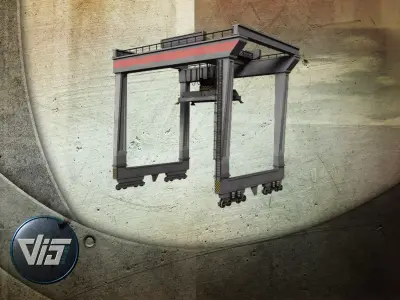 Container crane Low-poly 3D model