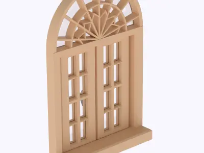 Functional Double windows style 6 multi-color 3D print model