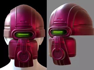 Gas mask helmet 3d model scifi Low-poly  Low-poly 3D model 156