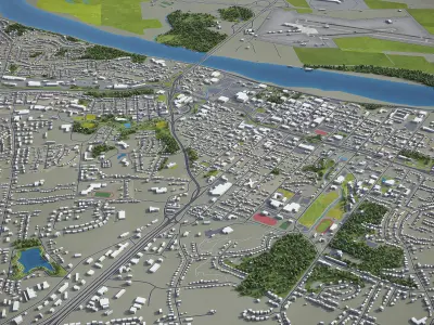 Jefferson City - 3D City Model Low-poly 3D model