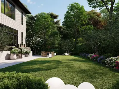 3D Exterior Scene 3D model design garden and landscape 3D model 10