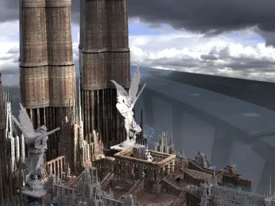 Holy trinity city Towers of Most High 3D model