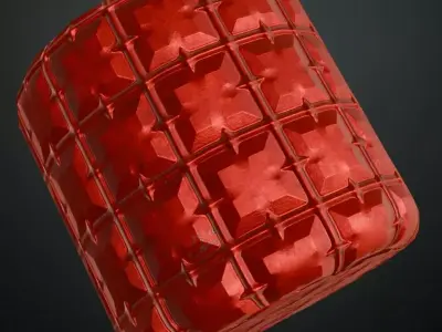 Red Metal Sci-Fi PBR Seamless Texture